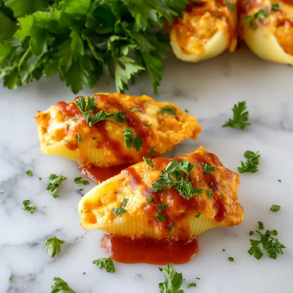 Irresistible Creamy Buffalo Chicken Stuffed Shells Recipe - Recipe Image