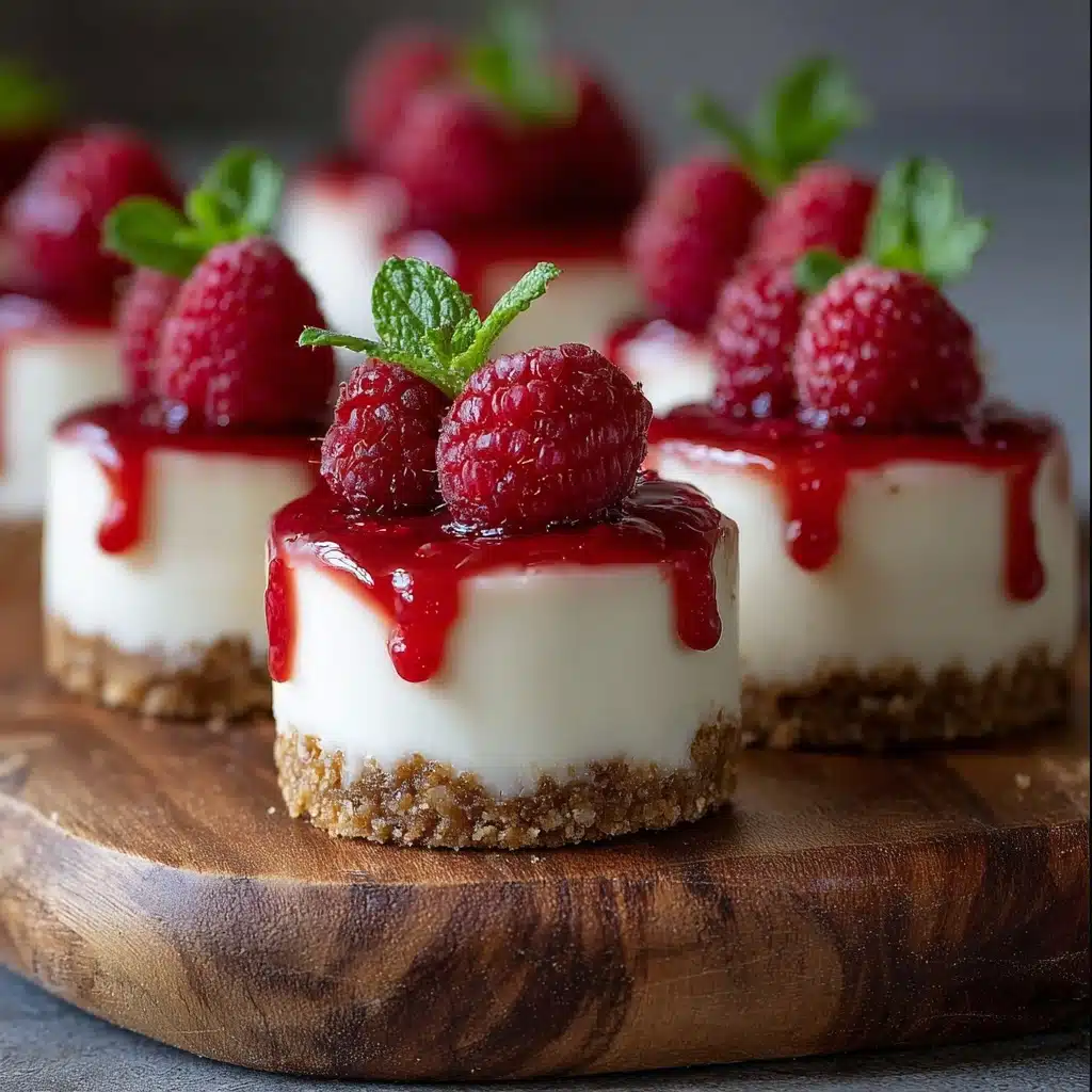No Bake Mini Lemon Raspberry Cheesecakes Recipe - Recipe Image
