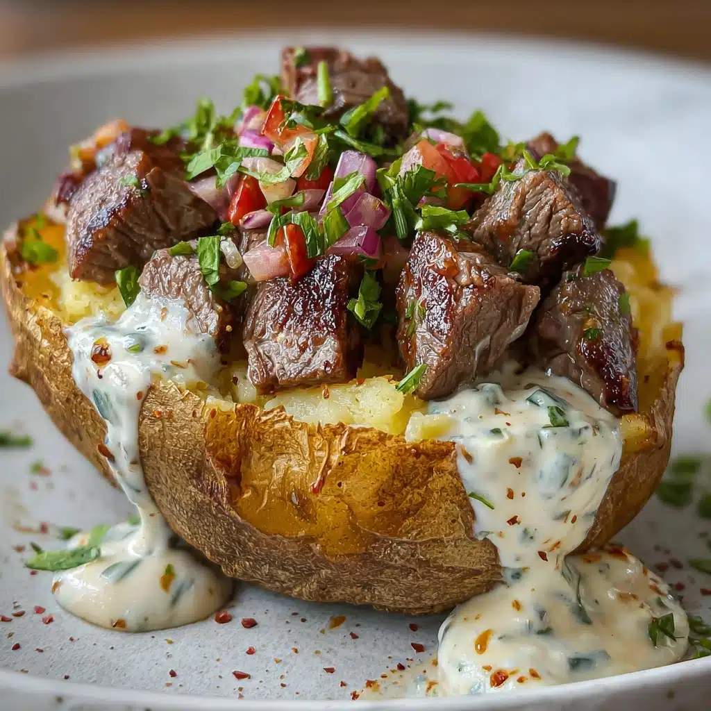 Loaded Baked Potato with Steak Bites Recipe - Recipe Image