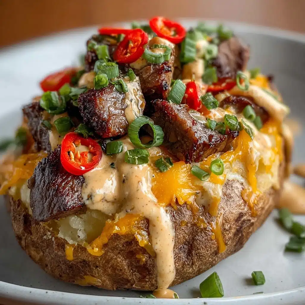 Loaded Baked Potato with Steak Bites Recipe - Recipe Image