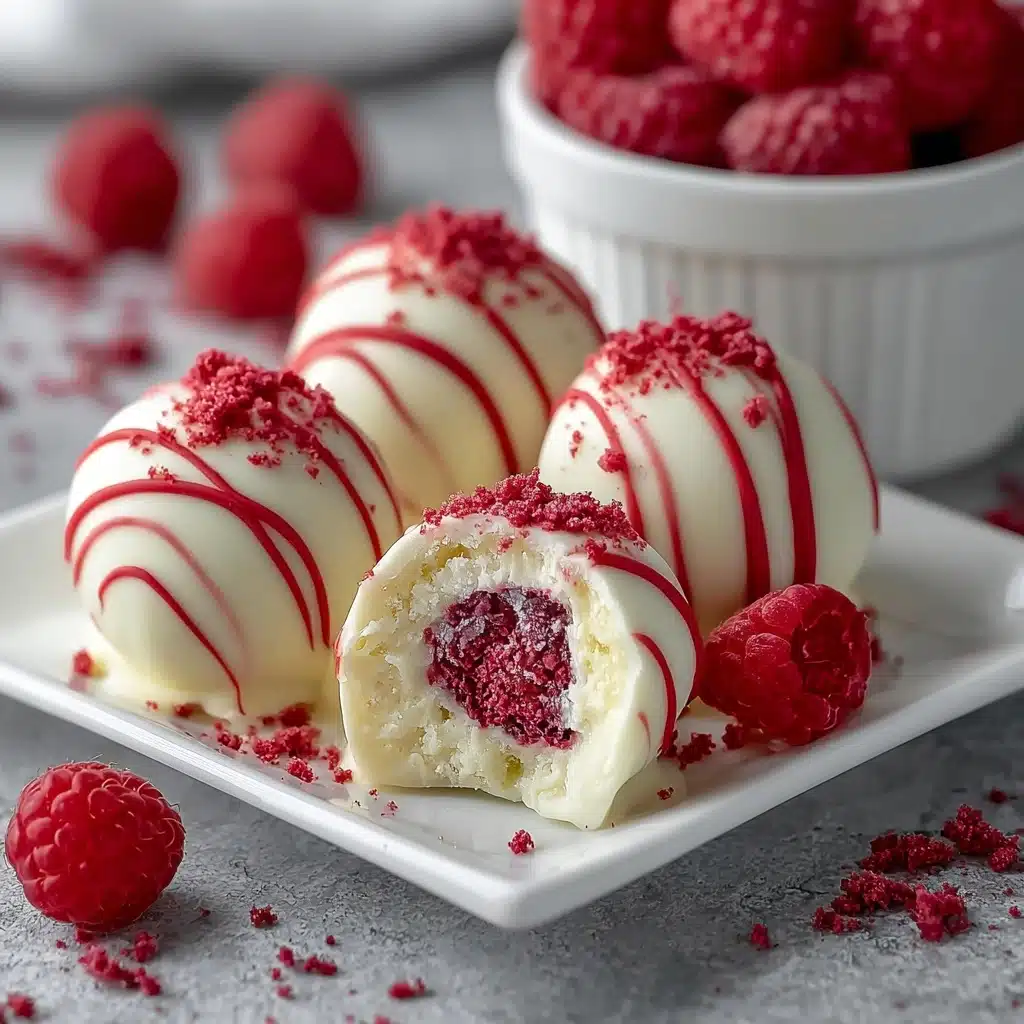 White Chocolate Raspberry Cheesecake Balls Recipe - Recipe Image