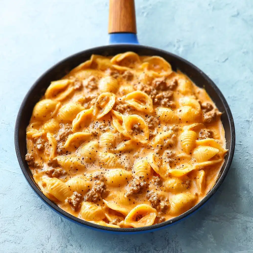 Creamy Beef and Shells Recipe - Recipe Image