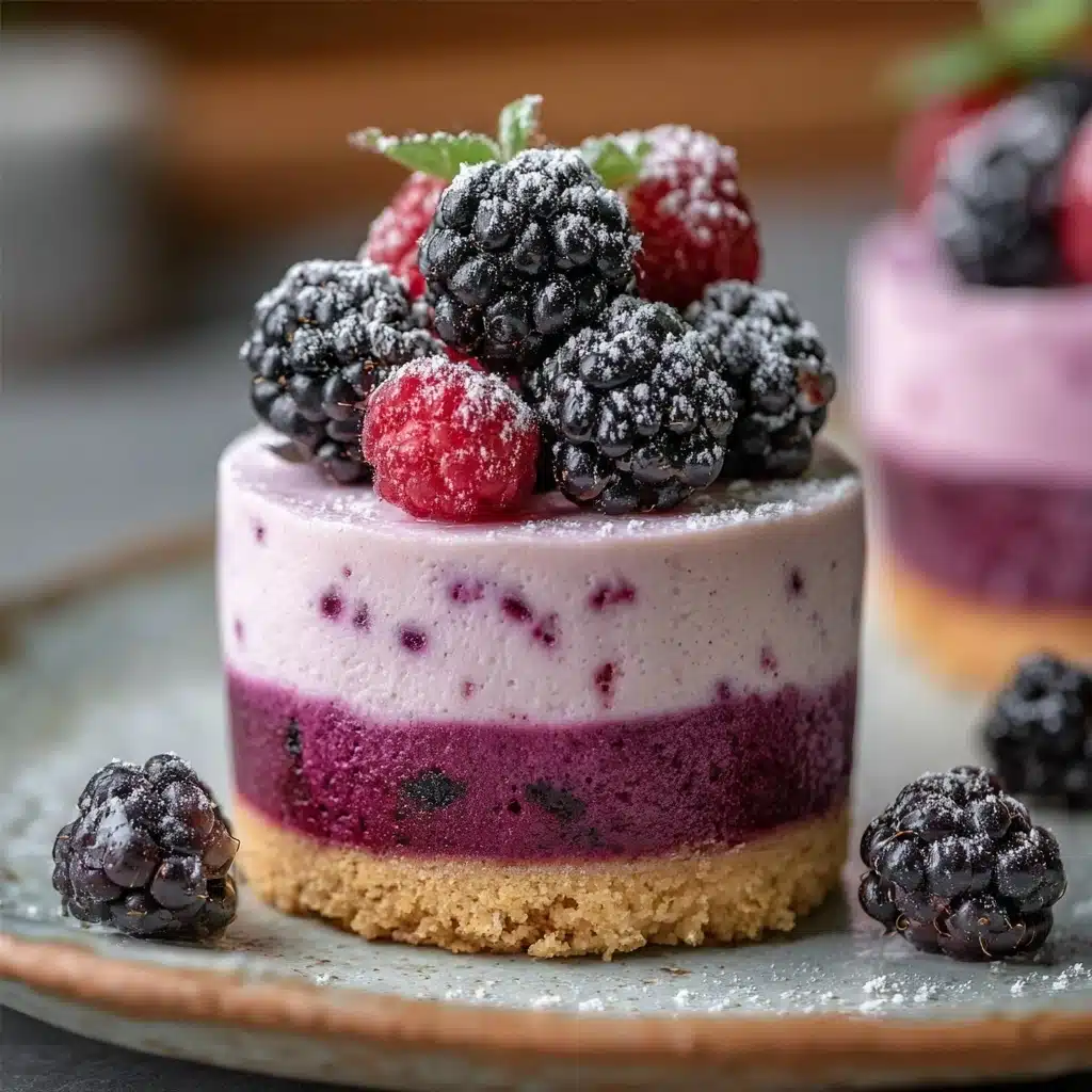 Mini Blackberry Mousse Cakes Recipe - Recipe Image