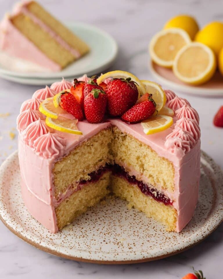 Vegan Strawberry Lemonade Cake Recipe
