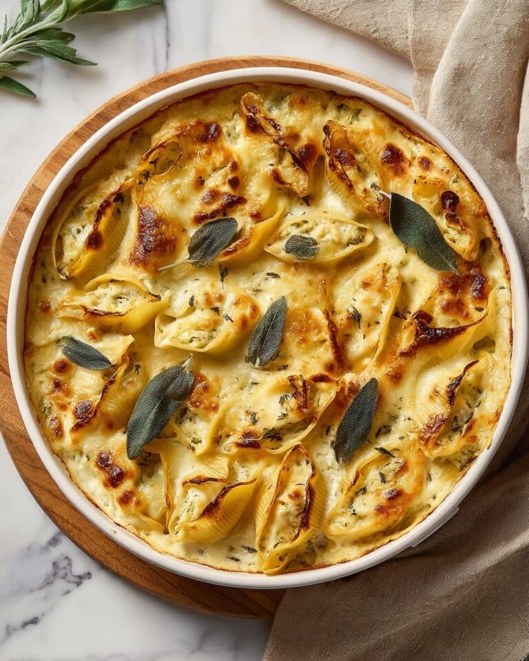 Pumpkin & Gouda Stuffed Shells with Brown Butter Sage Alfredo Recipe