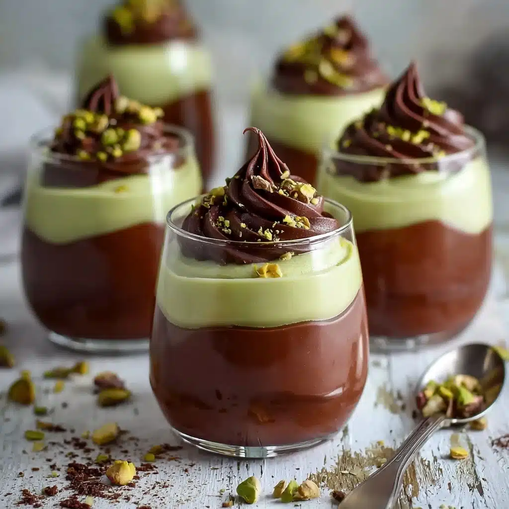 Pistachio Mousse with Chocolate Ganache Recipe - Recipe Image