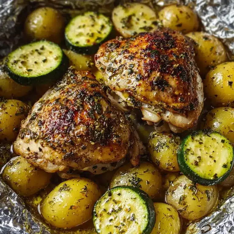 Easy Foil Packet Garlic Herb Chicken & Veggies Recipe