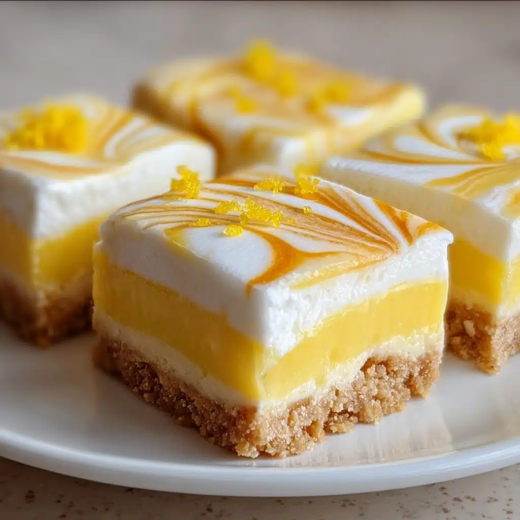 Irresistible Lemon Marbled Cheesecake Bars Recipe - Recipe Image