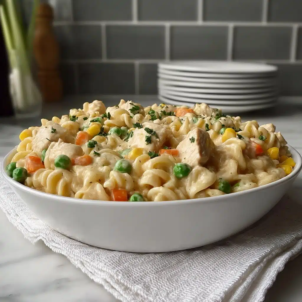 Quick Chicken Pot Pie Pasta Recipe - Recipe Image