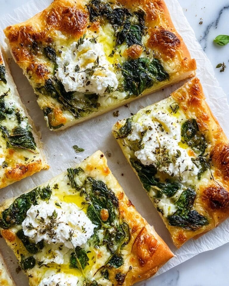 Greek Roasted Garlic Spinach White Pizza Recipe