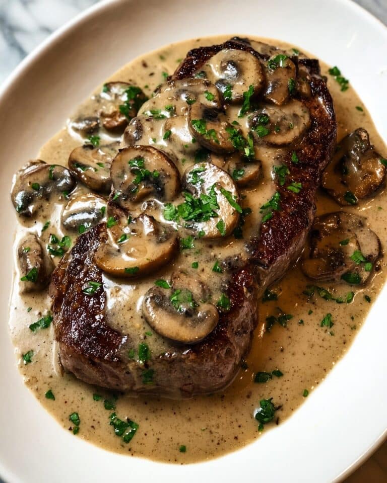 Steak Diane with Mushroom Cream Sauce Recipe