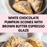 Sweet White Chocolate Pumpkin Scones with Espresso Glaze Recipe