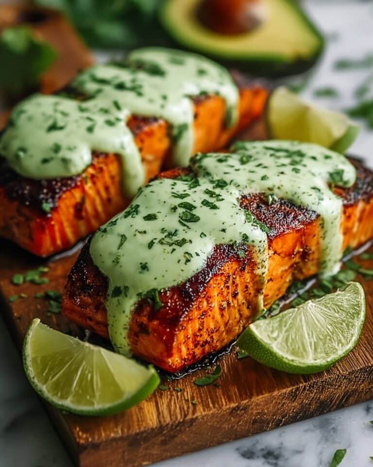 Cajun Salmon with Avocado Lime Crema Recipe