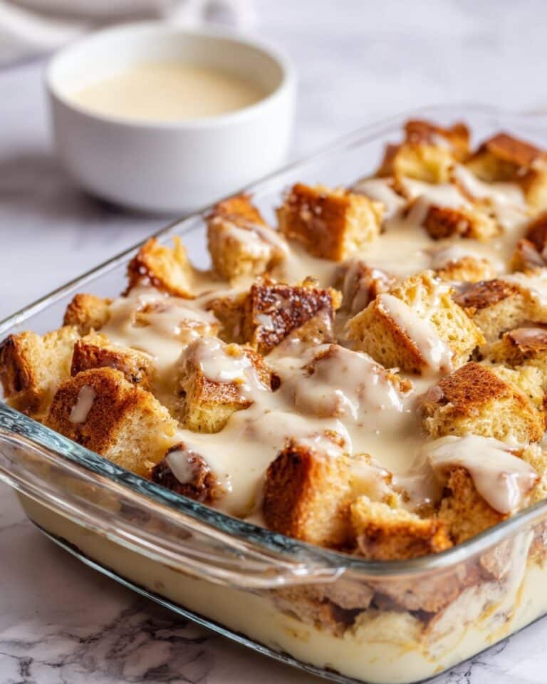 Classic Bread Pudding with Raisins and Caramel Sauce Recipe