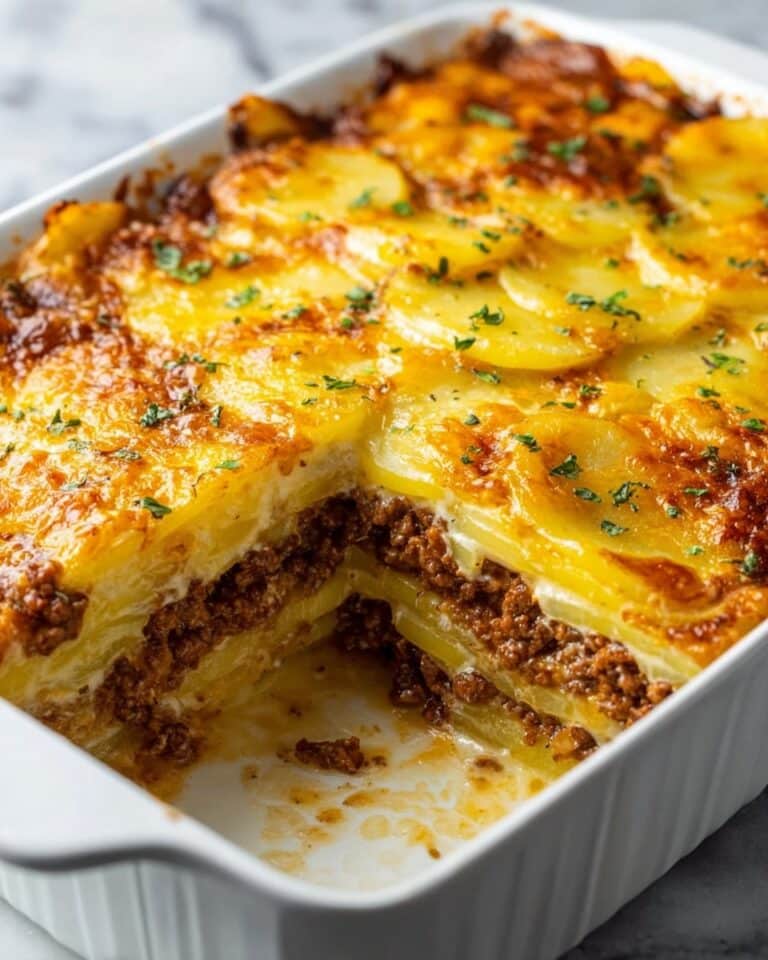 Cheesy Hamburger Potato Casserole Recipe