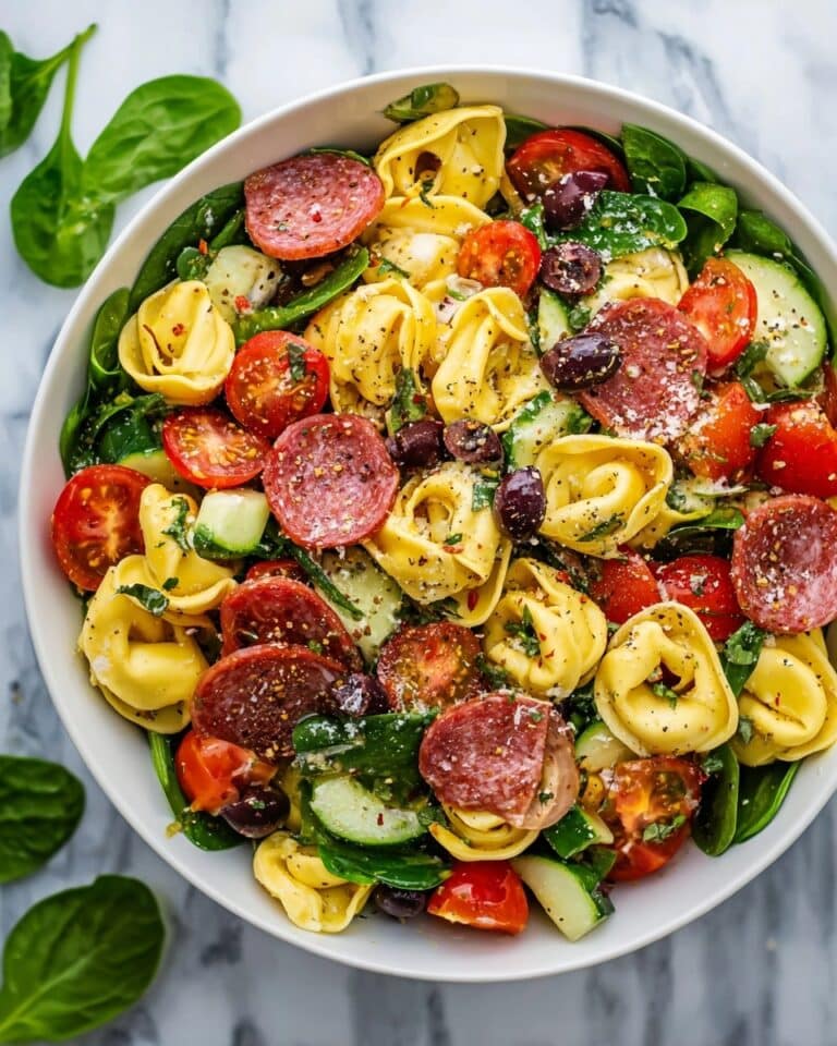 Tortellini Pasta Salad with Fresh Vegetables and Herb Vinaigrette Recipe