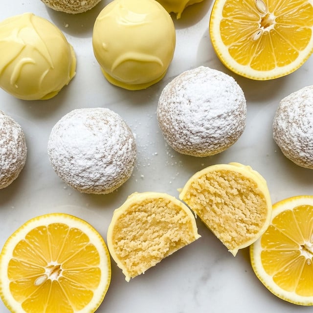 The image shows a close-up of a stack of soft yellow cookies covered in white powdered sugar, arranged on a white plate. The stack has three cookies, the top one bitten in half to reveal a soft, dense, and slightly crumbly texture inside with a pale yellow color. The powdered sugar forms an uneven coating on each cookie, creating a textured look. The cookies have a round shape with slightly cracked surfaces, and some powdered sugar crumbs are scattered around the base. The background is blurred with a white marbled texture. photo taken with an iphone --ar 4:5 --v 7