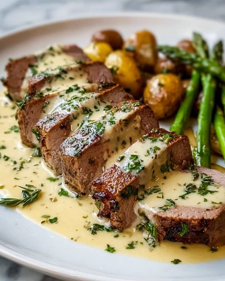 Best-Ever Beef Tenderloin with Dijon Cream Sauce Recipe