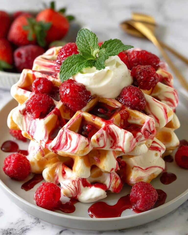 Red Velvet Marble Waffles Recipe