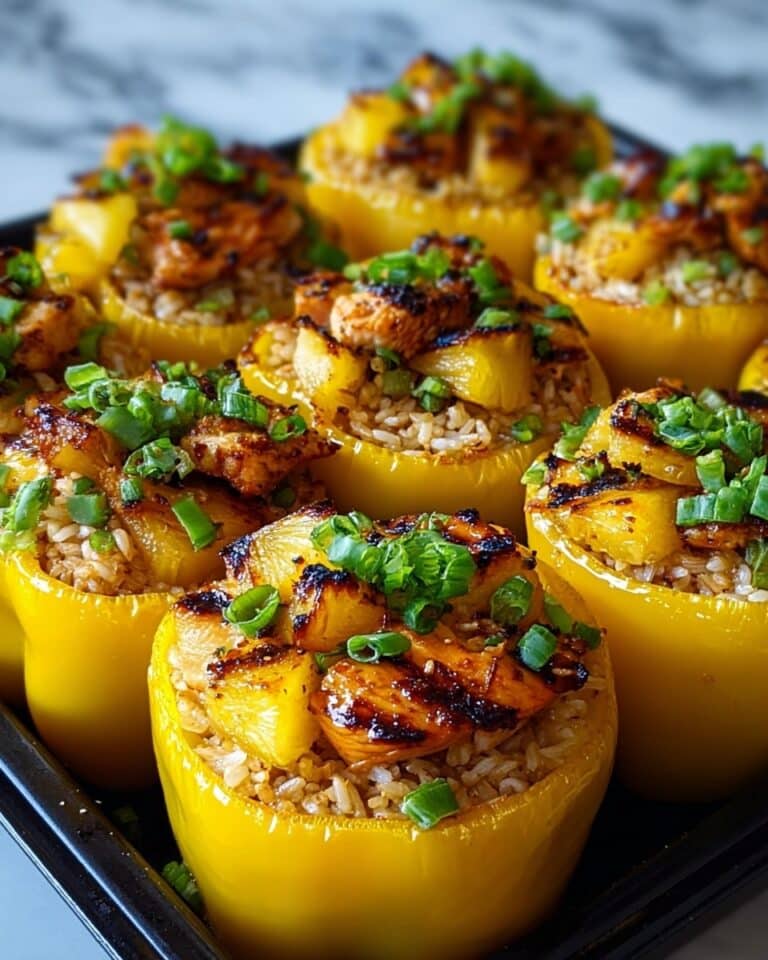 Teriyaki Pineapple Chicken and Rice Stuffed Peppers Recipe