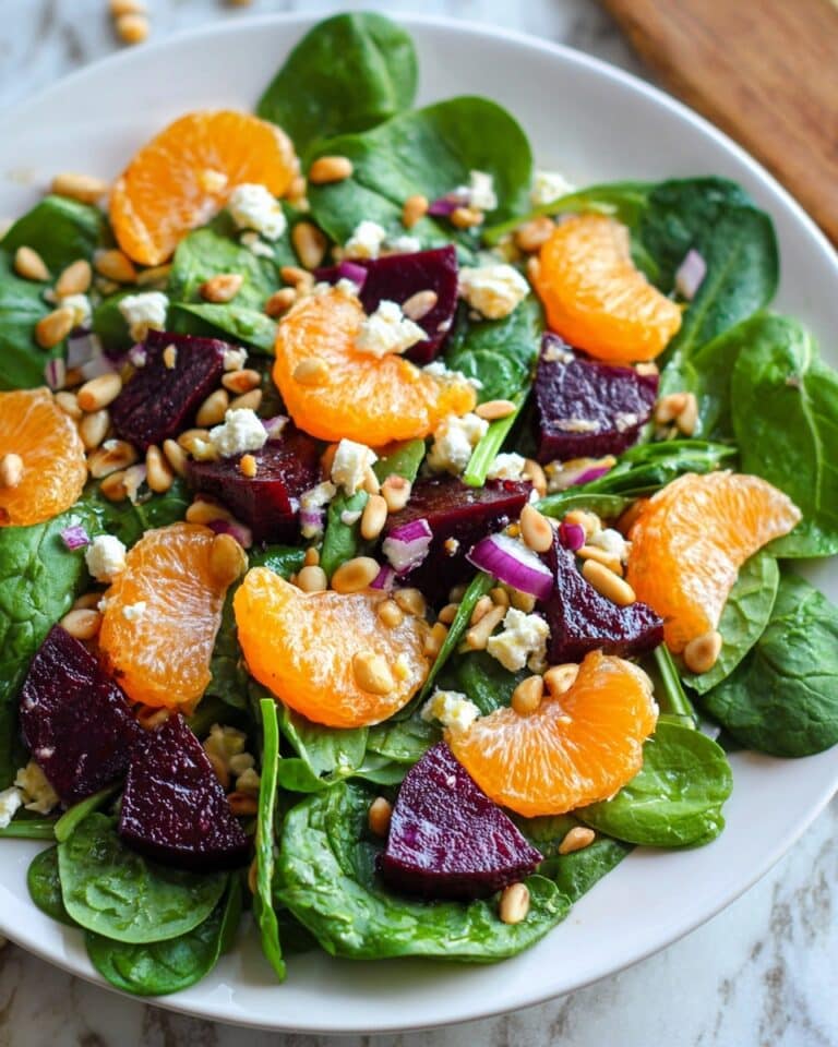 Beet Salad with Spinach and Honey-Mustard Lemon Dressing Recipe