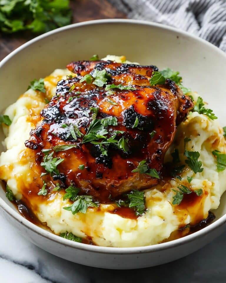 Chipotle Honey Chicken Thighs with Smoked Gouda Mashed Potatoes Recipe