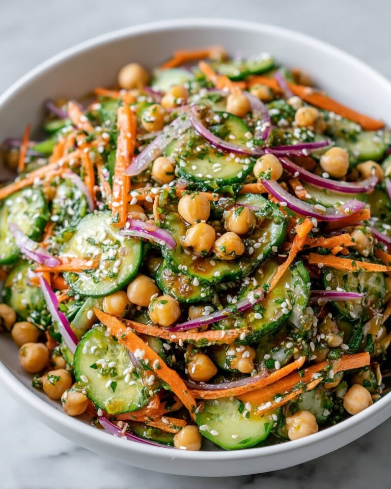 Asian Cucumber and Chickpea Slaw with Sesame Dressing Recipe