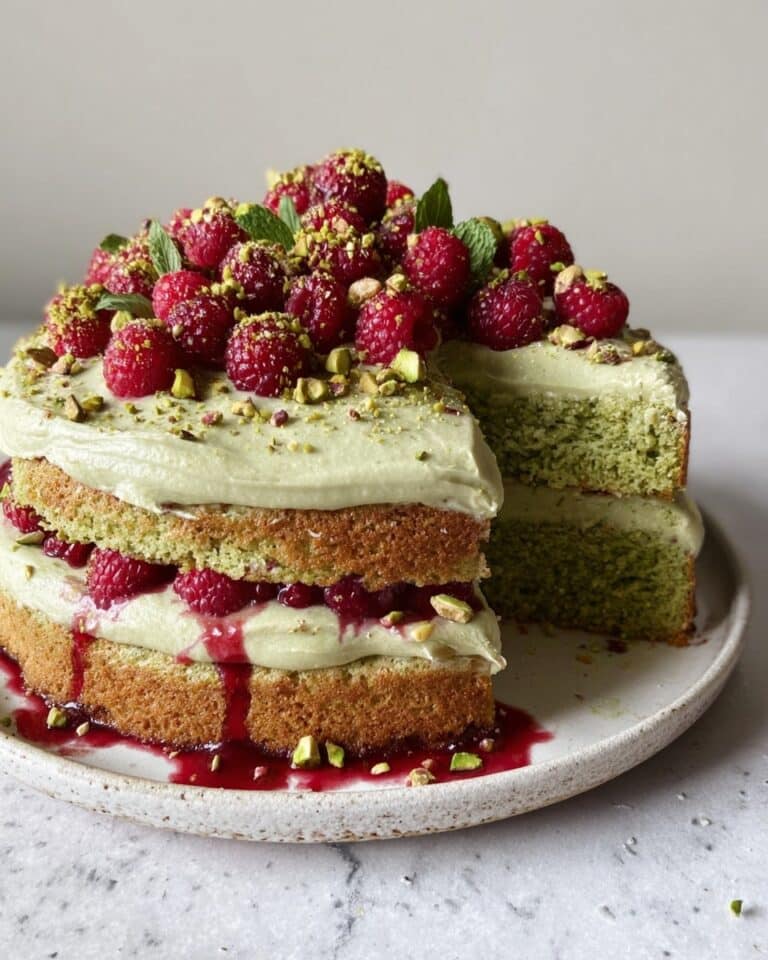 Pistachio Raspberry Cake Recipe