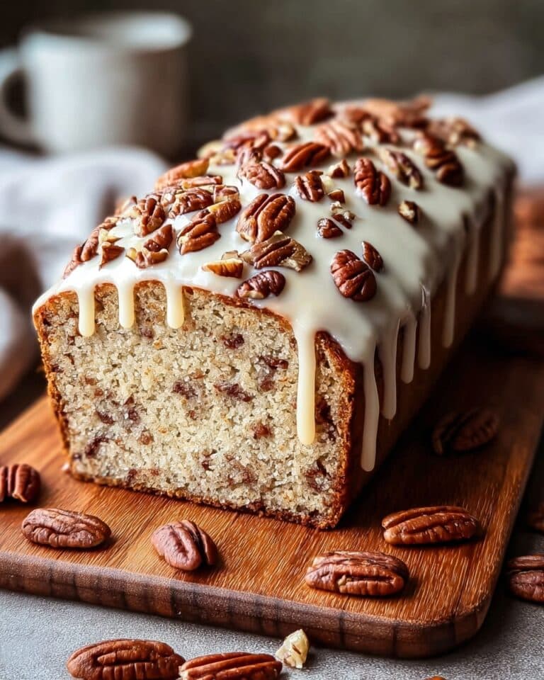 Butter Pecan Cake Loaf with Toffee Glaze Recipe